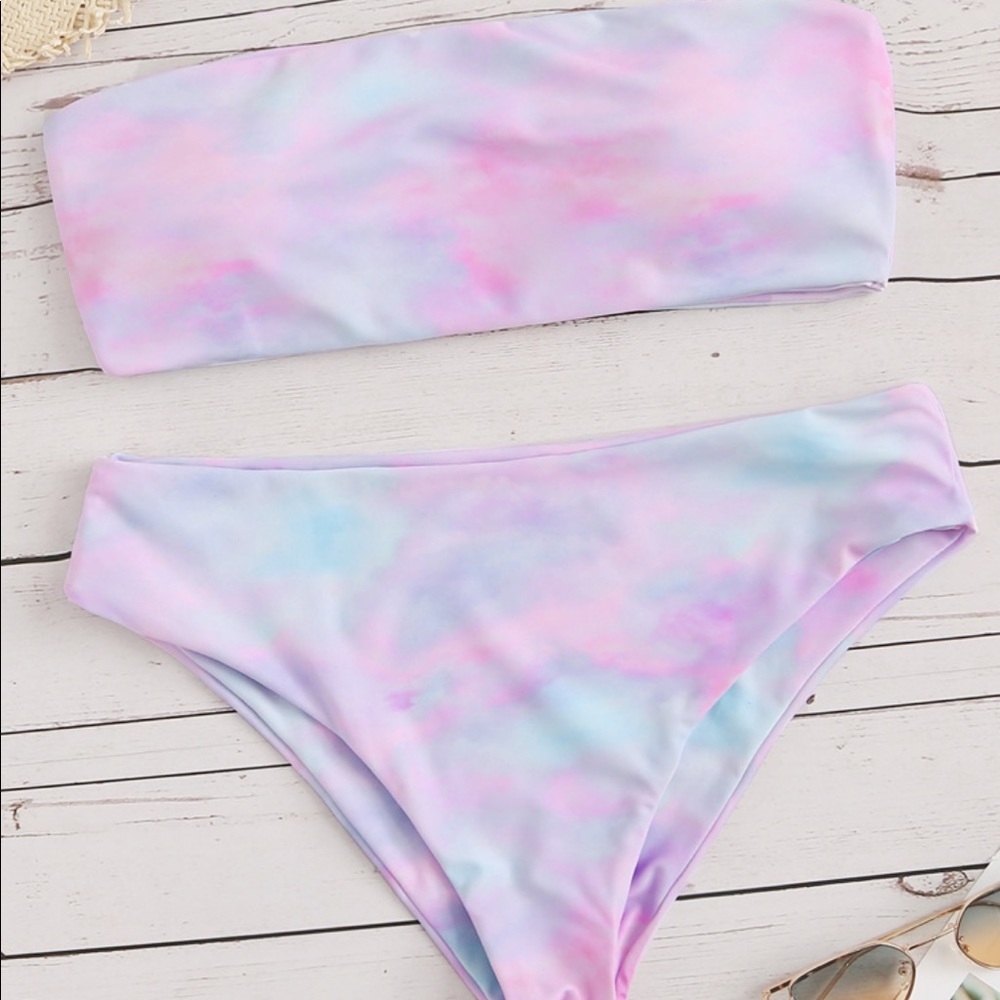 SHEIN pink tie dye bikini